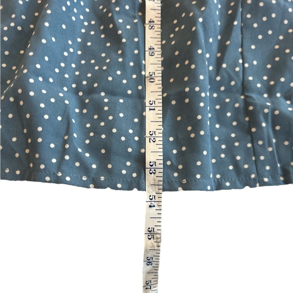 New Bloom Chic Womens US 22 24 Blue Polka Dot Ruched Front Tiered Midi Dress NWT - Picture 12 of 13